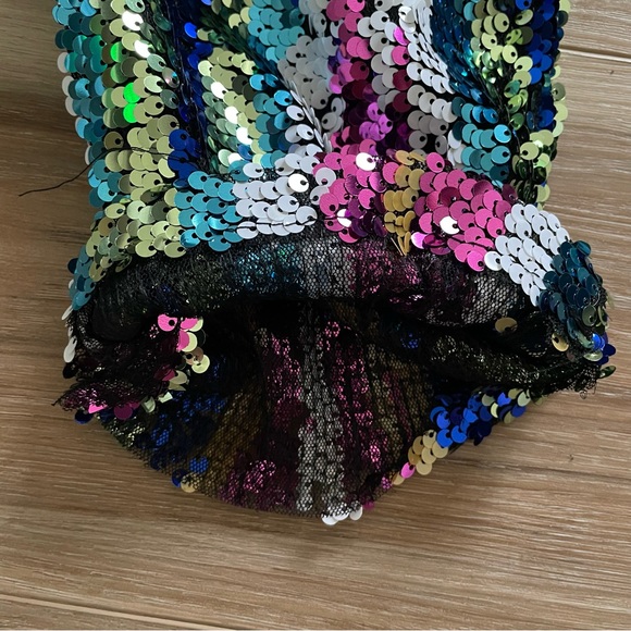 NWT Nasty Gal Stripe Sequin Halterneck Cut Out Jumpsuit - Picture 15 of 15